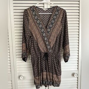 L size jumpsuit, fresh and colorful chalis type material
